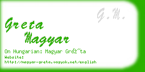 greta magyar business card